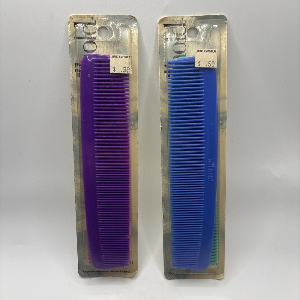 Vtg 80s Wilhold American Greetings Hair Dresser Combs 4 Total Deadstock 7001 NOS